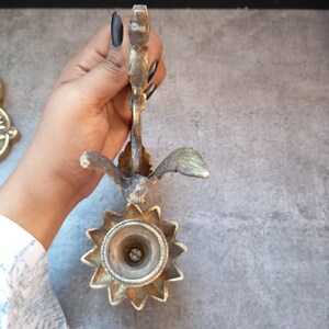 Antique Brass Wall Sconce, Vintage Candlestick Holder, Unique Home Decor image 18