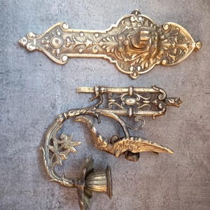 Antique Brass Wall Sconce, Vintage Candlestick Holder, Unique Home Decor image 9