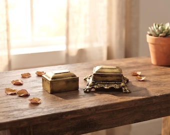 Antike Messing Trinket Box Vintage Schmuck Halter Andenken Lagerung Dekor Geschenk Sammler Fall
