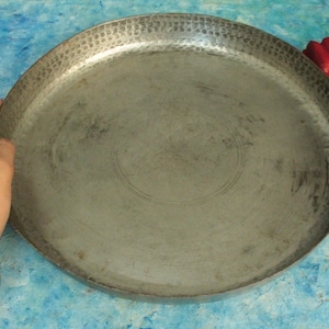 Vintage Brass Serving Plate: Antique Kitchen & Cultural Decor