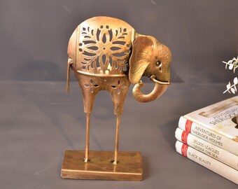 Handmade Iron Elephant Tea Light Holder (Sold Individually)