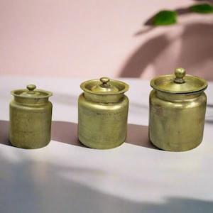 Vintage Brass Indian storage jar /Container: A Timeless Storage Treasure