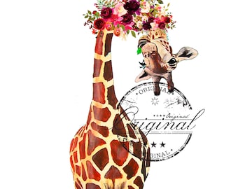 Download Watercolor Giraffe Etsy