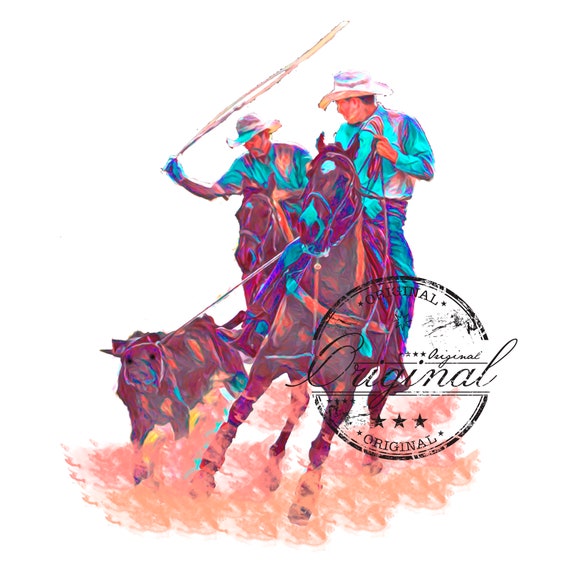 Team Roping SVG Team Roper Svg Watercolor Sublimation Digital | Etsy UK