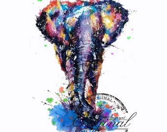 Watercolor Elephant PNG: Sublimation Design (Digital Download)