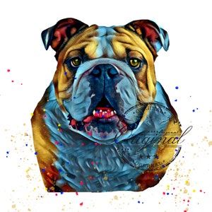 Svg British Bulldog, British Bulldog png, téléchargement numérique par sublimation aquarelle British Bulldog, conception de sublimation British Bulldog