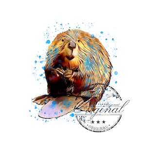 BEAVER png,  BEAVER svg watercolor sublimation, waterslide digital Download,  BEAVER Sublimation design,