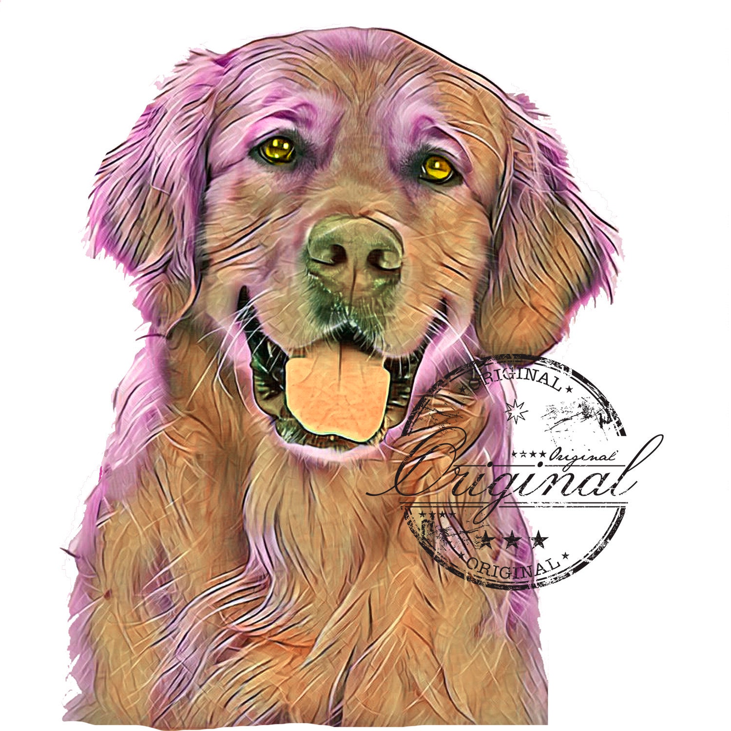 Watercolor Golden Retriever PNG SVG: Sublimation Design (digital ...