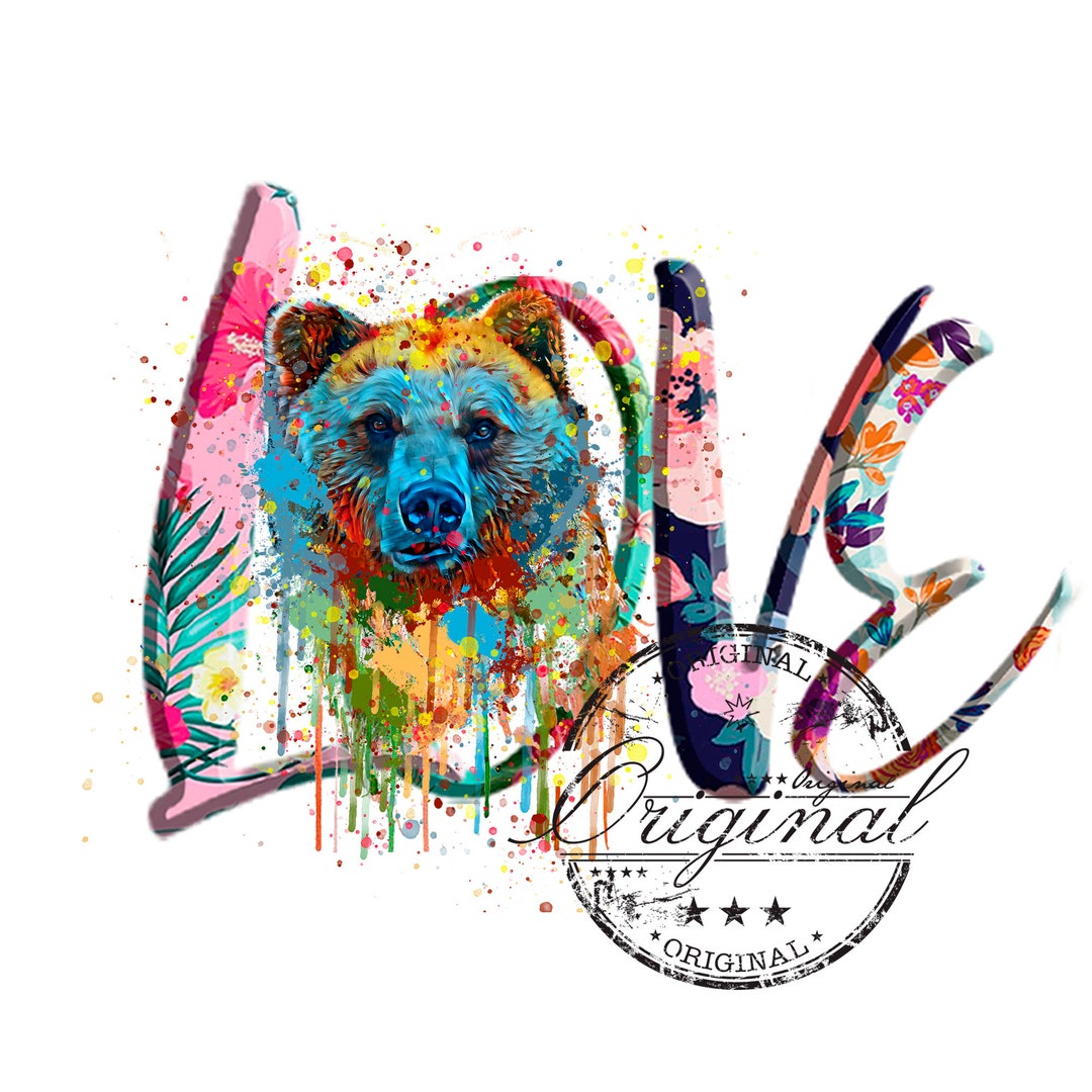 GRIZZLY Svg, GRIZZLY Watercolor Sublimation Digital Download, Bear ...