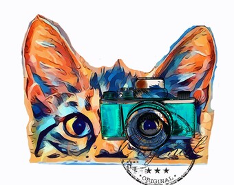 Gato em aquarela PNG: Design de sublimação (download digital)