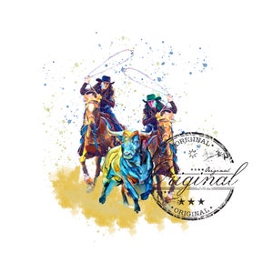 Team roping woman SVG, team roper girl svg watercolor sublimation digital Download, horse Sublimation design, sublimation download,