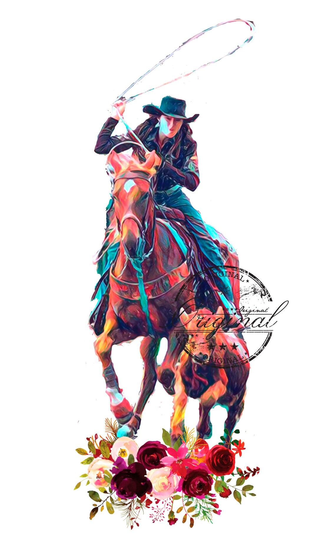 Team Roper Watercolor: Rodeo Horse Sublimation Design (digital Download ...