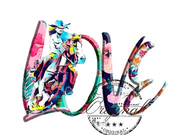 Girl Rodeo Watercolor Sublimation Design (SVG, PNG Digital Download)