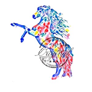 Watercolor Horse PNG SVG: Sublimation Waterslide Design (Digital Download)