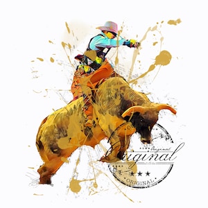 Rodeo cow png, rodeo watercolor sublimation digital Download, horse Sublimation design, sublimation download, png for sublimation designs