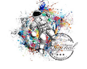 Aquarel ruimtevaarder PNG SVG: sublimatieontwerp (digitale download)