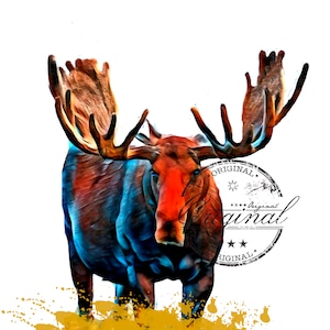 Moose png, Moose svg watercolor sublimation digital Download, Moose Sublimation design, sublimation download, png for sublimation desig