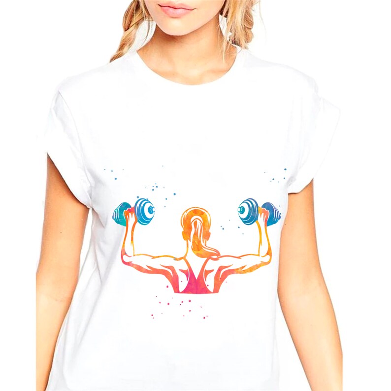 Akvarell Fitness Gym Design: Sport Sublimering (Digital Nedladdning) bild 2
