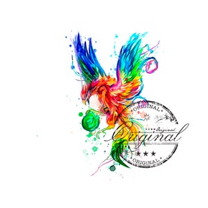 Phoenix png, Phönix Aquarell Sublimation digitaler Download, Phönix Sublimation Design, Sublimation Download, PNG für Sublimationsdesigns