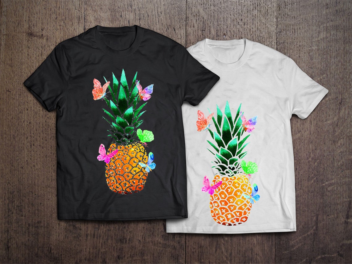 Download PINEAPPLE butterfly svg png PINEAPPLE summer watercolor | Etsy