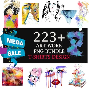 223+ ARTWORK T-Shirt Designs Bundle, Artistic T-Shirt Designs, Colorful Tshirt PNG, Modern T-Shirt for Men Woman Kids MOM, Digital Download,