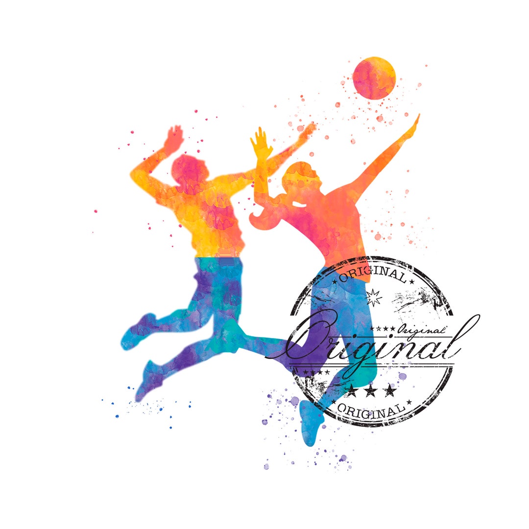 Volleyball Png Volleyball Svg Watercolor Sublimation Digital - Etsy