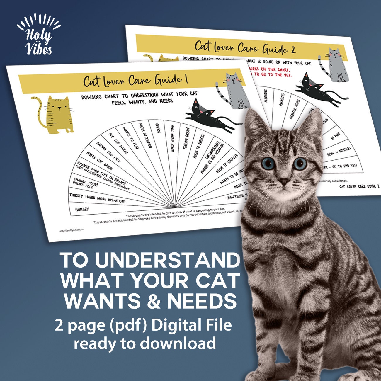 Cat Chart Cat Dowsing Chart Cat Lovers Pendulum Charts Etsy