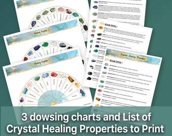 Healing Crystals Chart - 3 Dowsing chart - Crystal Dowsing Chart to download - Pendulum charts