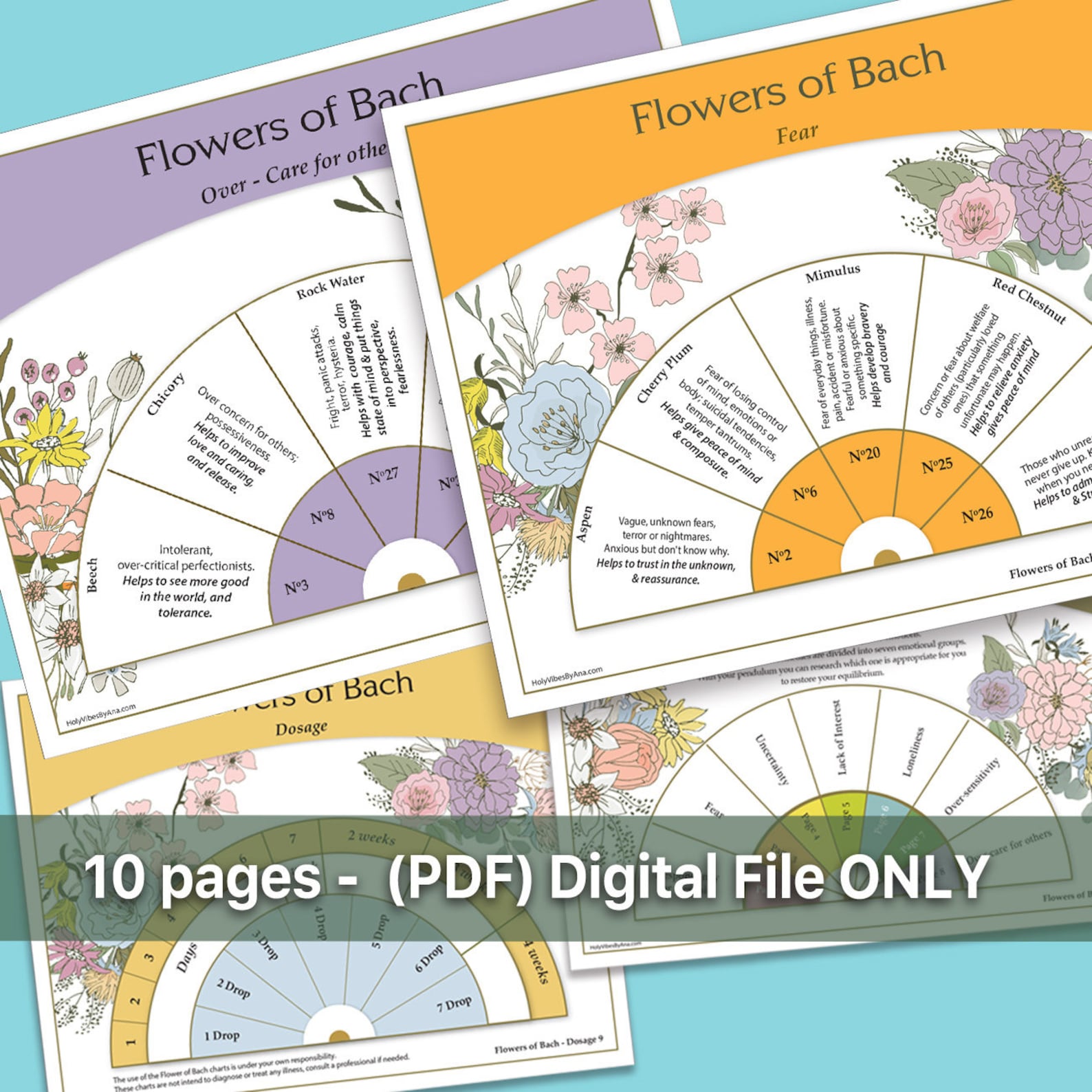 Dowsing Chart Flowers of Bach Pendulum Chart Flower Essence Dowsing
