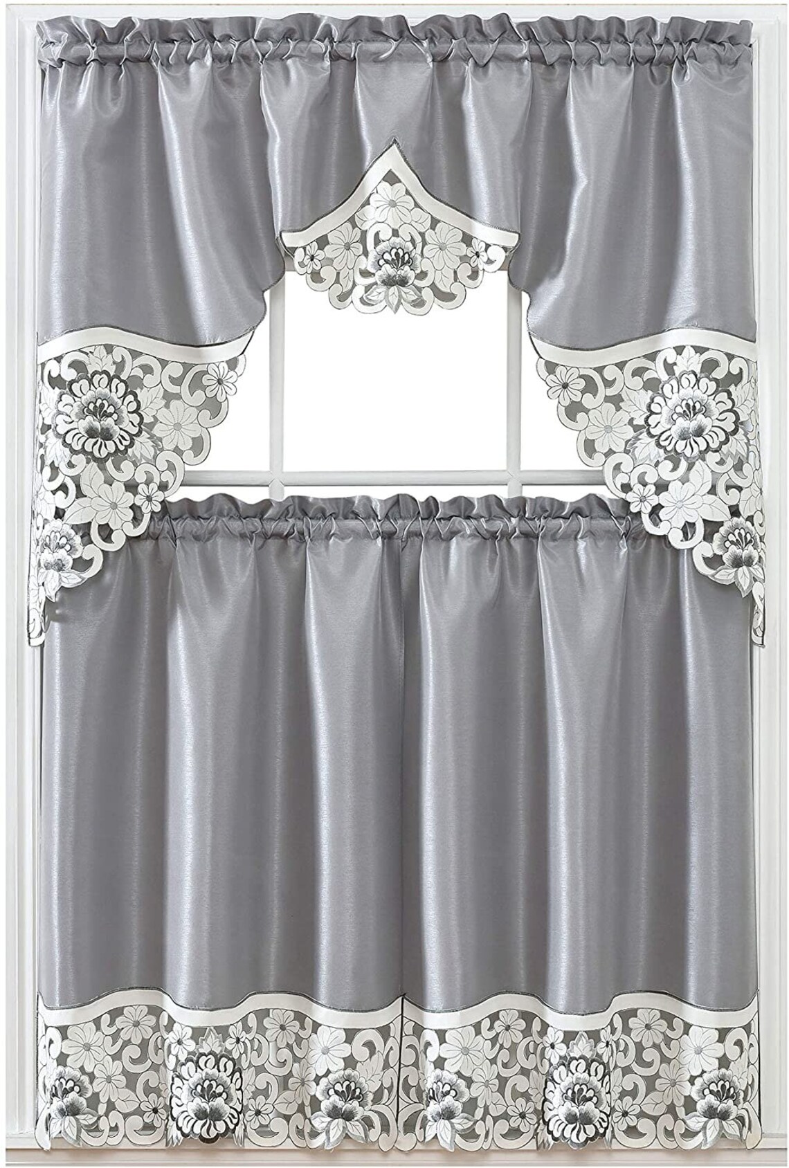 Ensemble de rideaux de cuisine/ Swag Valance & Tier Set. Etsy