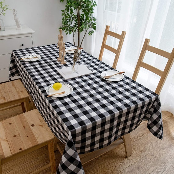 Rectangle Cloth Gingham Tablecloth 6ft Long Buffalo Plaid Etsy