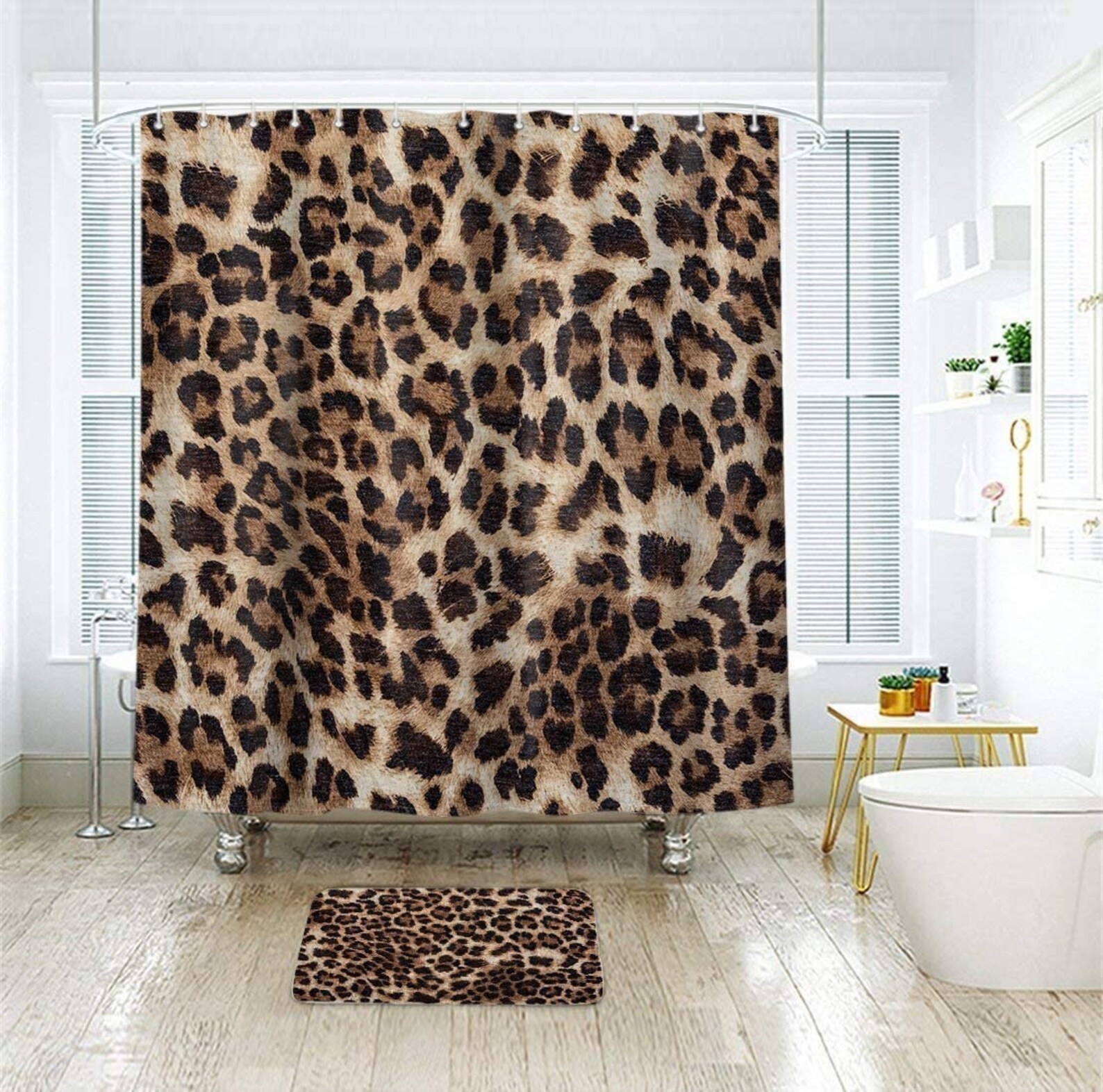 Leopard Print Shower Curtain 60Wx72H Inch Wild Safari Animal | Etsy