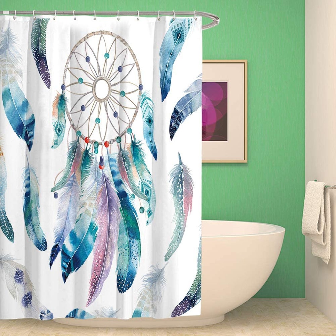 Dream Catcher Bathroom Shower Curtain Water Resistant Fabric Etsy