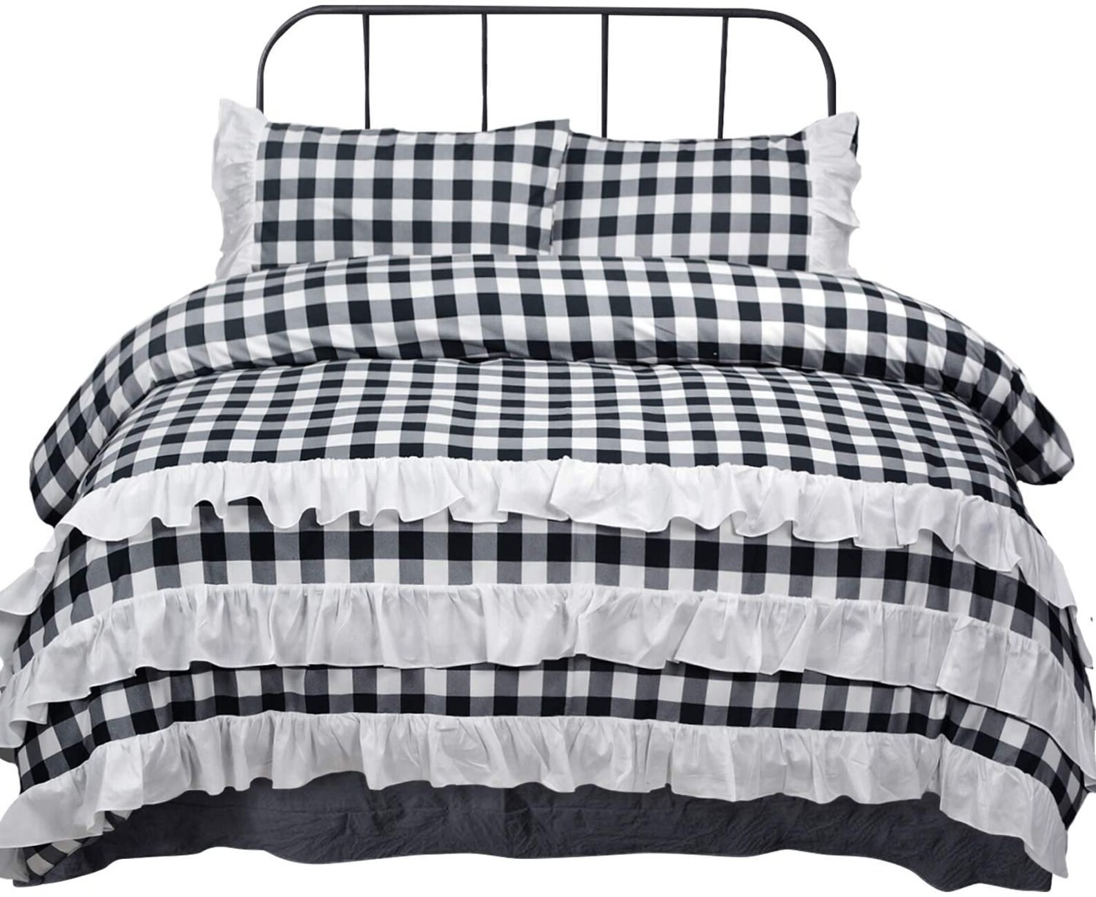 Buffalo Plaid Bedding Set King Size 3 Piece Farmhouse Duvet Etsy
