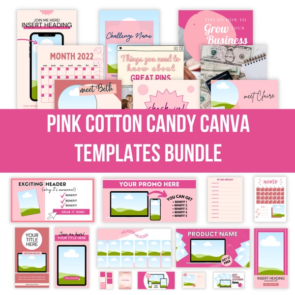 Cotton Candy Template Canva Etsy