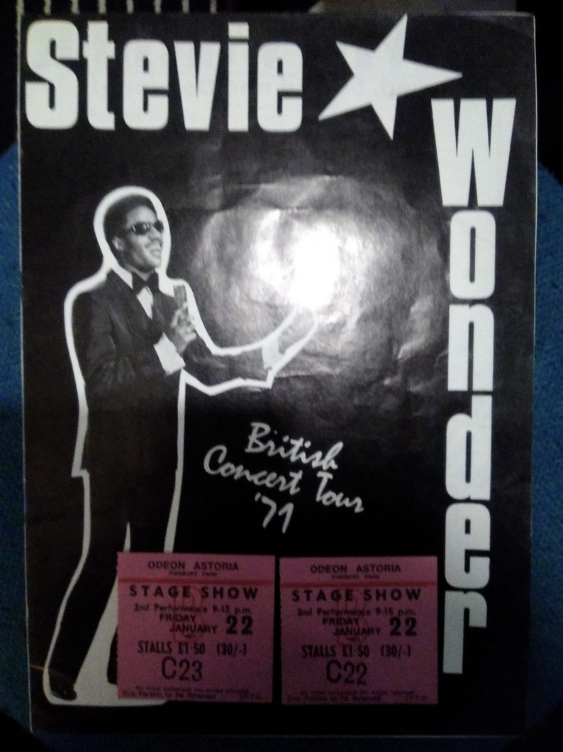 RARE!! British Concert Tour 1971 Stevie Wonder TOUR PROGRAMME.