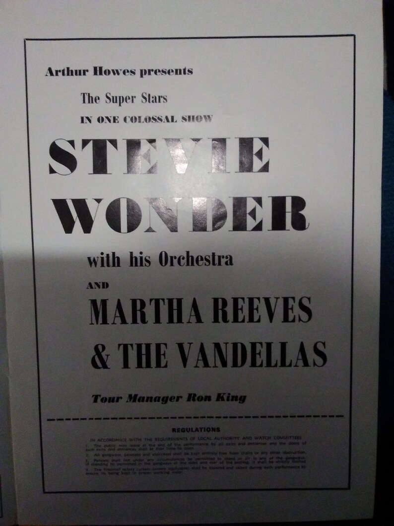 RARE!! British Concert Tour 1971 Stevie Wonder TOUR PROGRAMME.