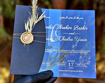 Invitación de boda acrílica personalizada – invitación transparente