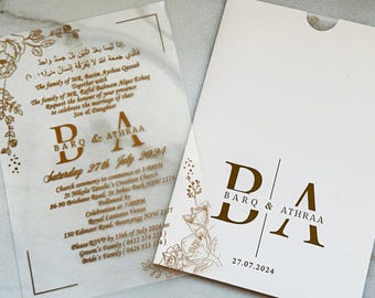 Personalized Acrylic Wedding Invitation: Clear Elegant Design