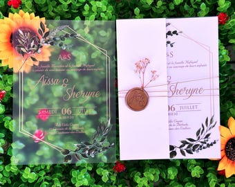 Personalized Acrylic Wedding Invitation: Clear Sweet 16 & Quinceanera Invitations