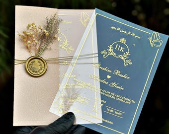 Invitación de boda acrílica personalizada – invitación transparente