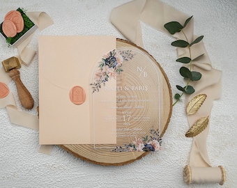 Acrylic Wedding Invitation, Personalized Clear Invitations, Sweet 16 & Quinceanera Invitations, Custom Acrylic Invitations