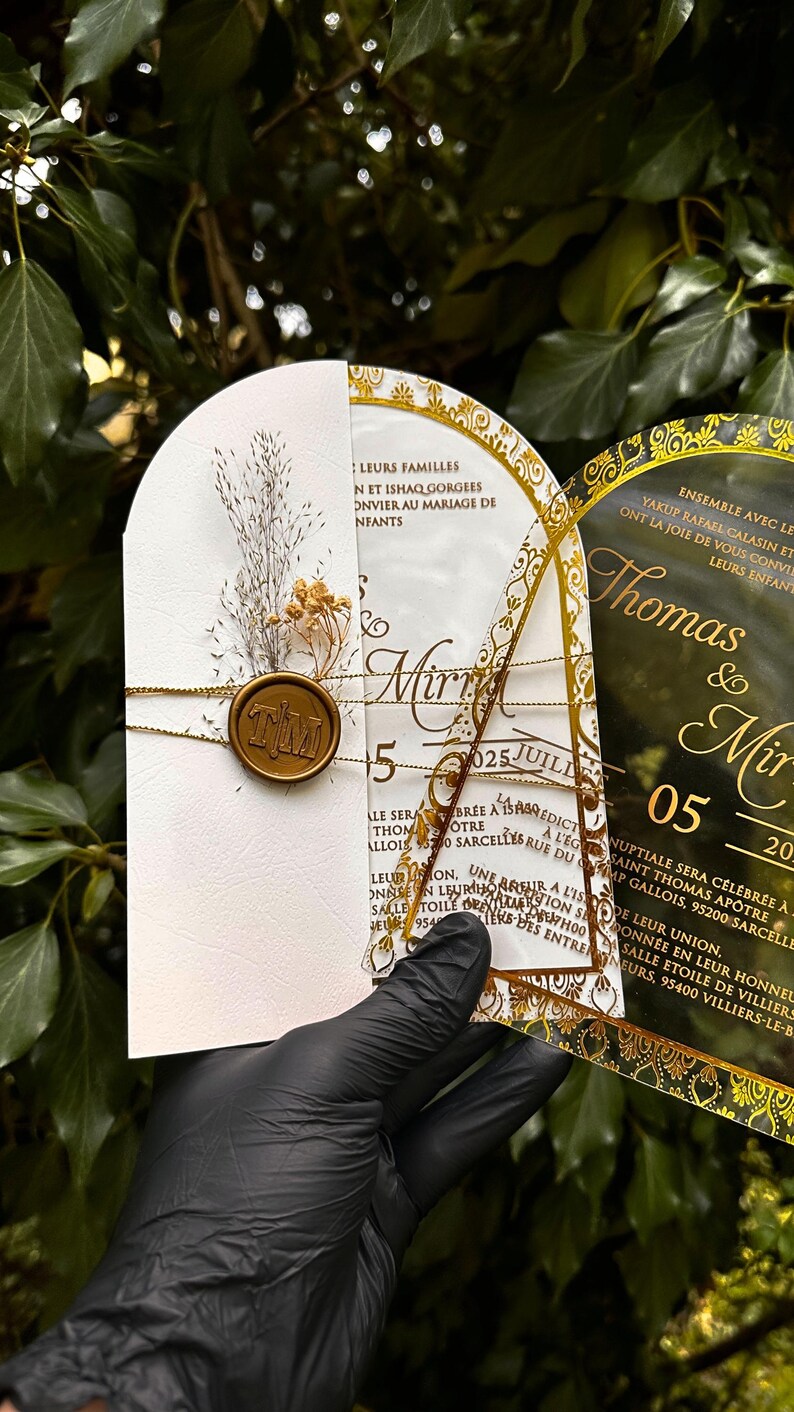 Transparent wedding invitation card