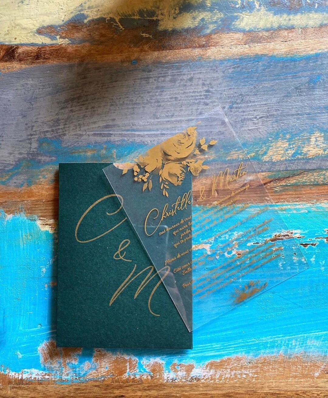 Wedding Invitation, Acrylic Invitations, Acrylic Gold Invitations