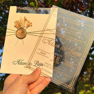 Faire-part de mariage en acrylique, Faire-parts transparents personnalisés, Faire-parts Sweet 16 et Quinceanera, Faire-parts acryliques personnalisés