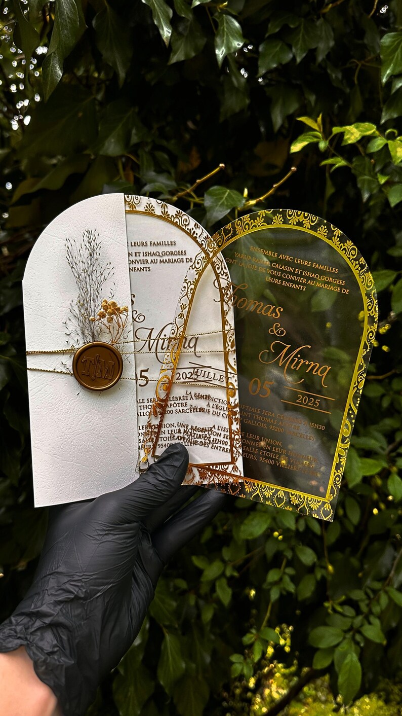 Transparent wedding invitation card