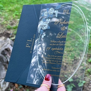 Acryl Hochzeitseinladung, Personalisierte klare Einladungen, Sweet 16 & Quinceanera Einladungen, kundenspezifische Acryleinladungen