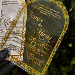 Transparent wedding invitation card