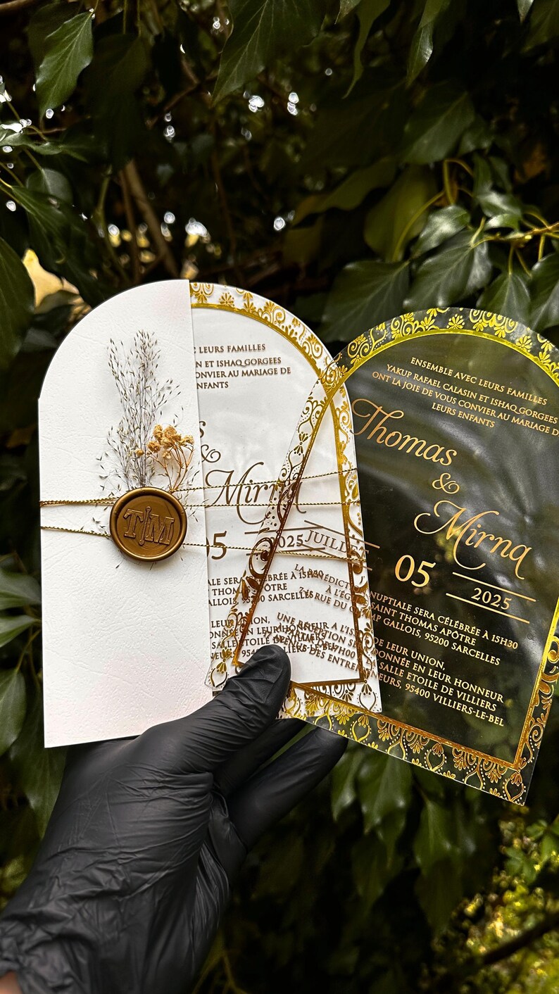 Transparent wedding invitation card