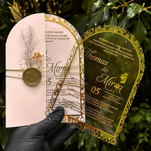 Acryl Hochzeitseinladung, Personalisierte klare Einladungen, Sweet 16 & Quinceanera Einladungen, kundenspezifische Acryleinladungen